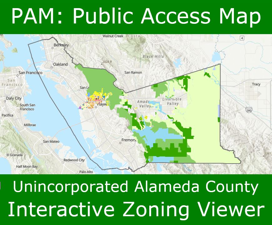PAM public access map, unincorporated Alameda County interactive zoning viewer