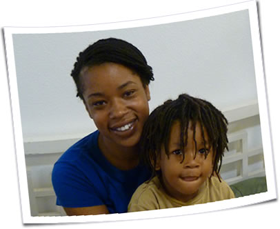 Photo of a mother and her son.